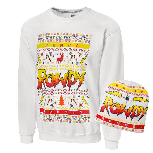 Ronda Rousey Ugly Holiday Sweatshirt & Beanie Package