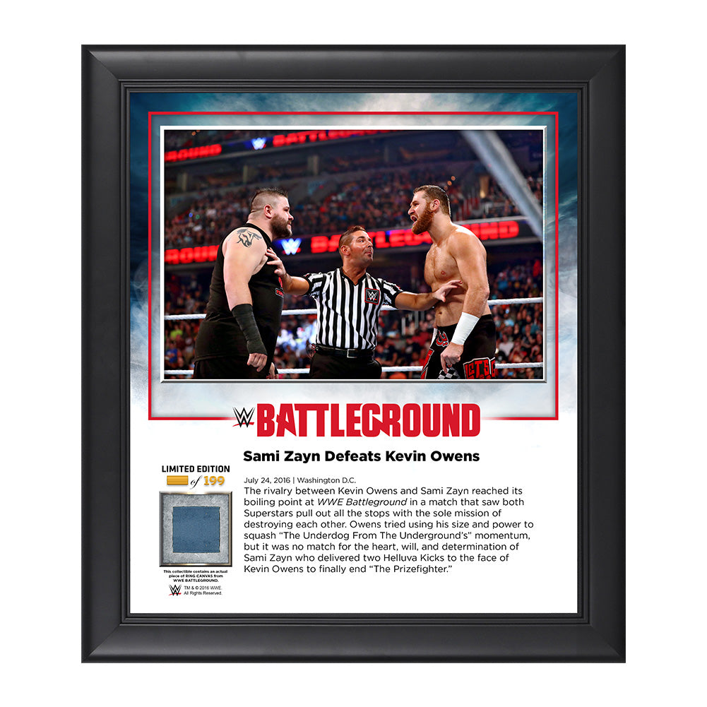 Sami Zayn Battleground 2016 15 x 17 Commemorative Framed Plaque w Ring Canvas Pwcatalog
