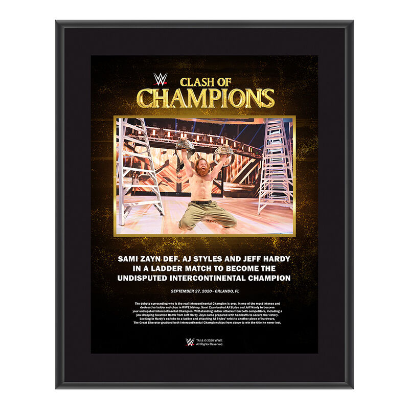 Sami Zayn Clash of Champions 2020 10 x 13 Commemorative Plaque Pwcatalog