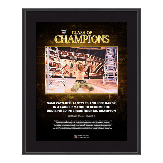 Sami Zayn Clash of Champions 2020 10 x 13 Commemorative Plaque