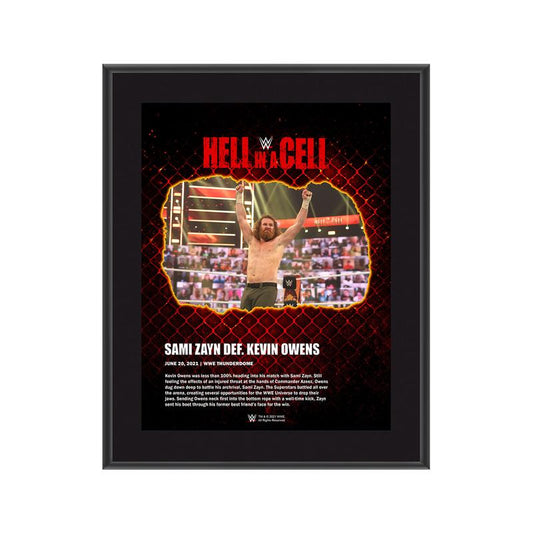 Sami Zayn Hell in A Cell 2021 10 x 13 Commemorative Plaque