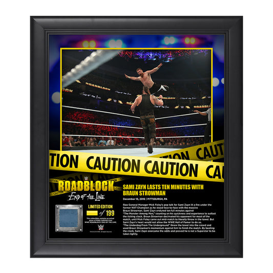 Sami Zayn RoadBlock 2016 15 x 17 Framed Plaque w Ring Canvas