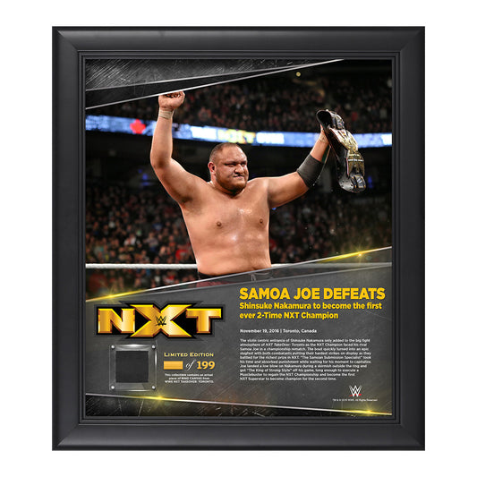 Samoa Joe TakeOver Toronto 15 x 17 Framed Plaque w Ring Canvas