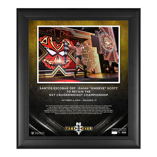 Santos Escobar NXT Takeover 31 15 x 17 Commemorative Plaque
