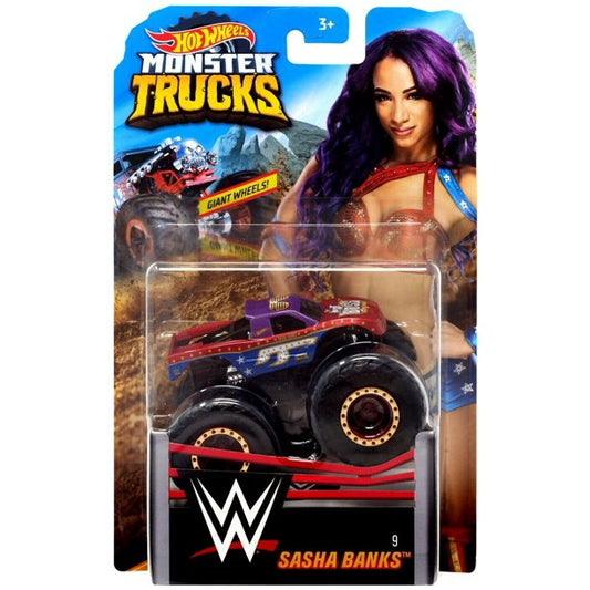 WWE Monster trucks Hot wheels Sasha Banks