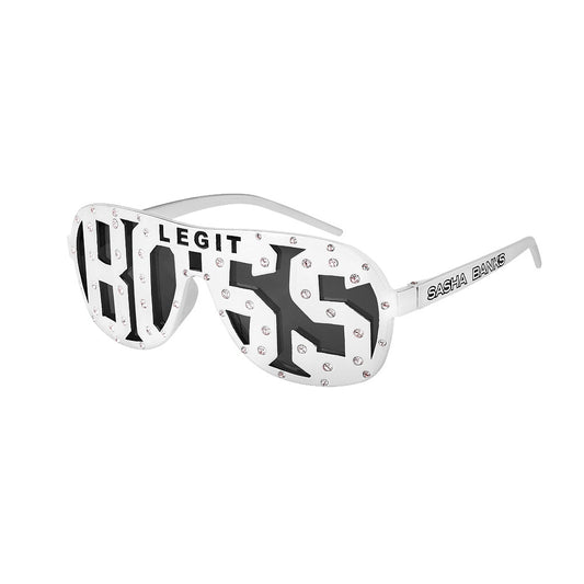 Sasha Banks Legit Boss White Studded Sunglasses