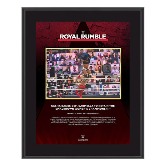 Sasha Banks Royal Rumble 2021 10 x 13 Commemorative Plaque