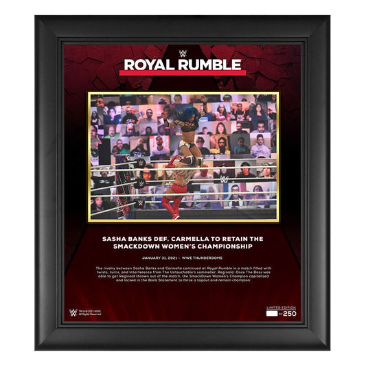 Sasha Banks Royal Rumble 2021 15 x 17 Commemorative Plaque