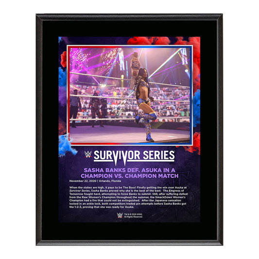 Sasha Banks Survivor Series 2020 10 x 13 Commemorative Plaque