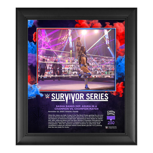 Sasha Banks Survivor Series 2020 15 x 17 Commemorative Plaque