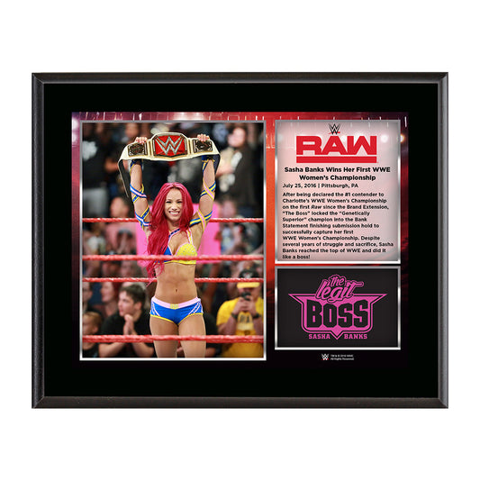 Sasha Banks WWE Women's Championship 10 X 13 Commemorative Photo Plaque