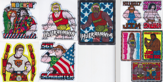 1985 NOC Vending WWF Wrestling Stars Prism Stickers (Set of 10)