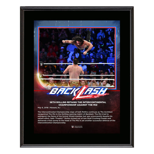 Seth Rollins BackLash 2018 10 x 13 Photo Plaque