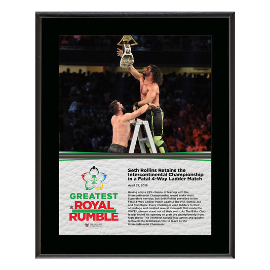 Seth Rollins Greatest Royal Rumble 2018 10 x 13 Photo Plaque