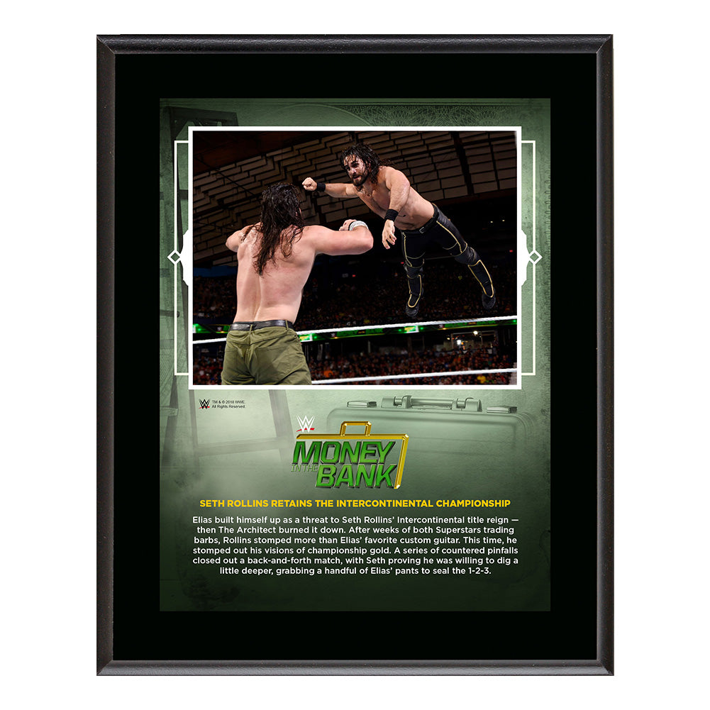 Seth Rollins Money in The Bank 2018 10 x 13 Plaque Pwcatalog
