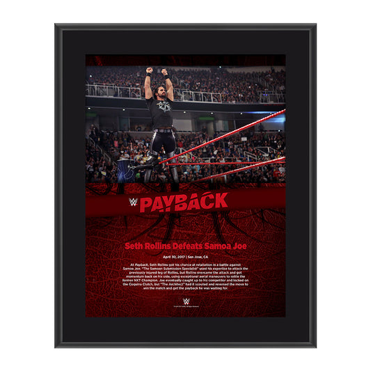 Seth Rollins Payback 2017 10 x 13 Commemorative Photo Plaque
