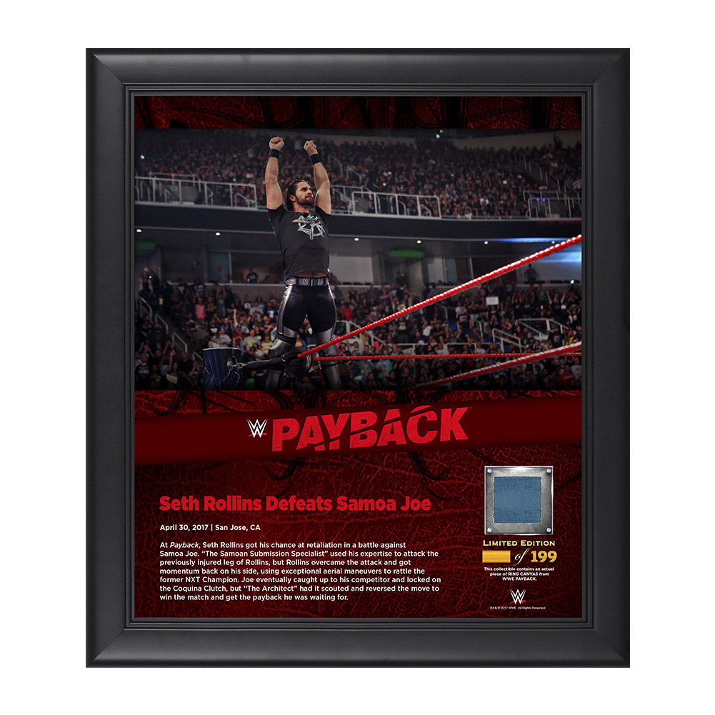 Seth Rollins Payback 2017 15 x 17 Framed Plaque w Ring Canvas