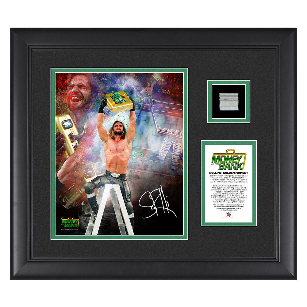 Seth Rollins Signed Golden Moment Commemorative Money in the Bank 2014 Plaque Pwcatalog
