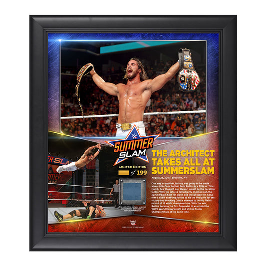 Seth Rollins SummerSlam 2015 15 x 17 Photo Collage Plaque
