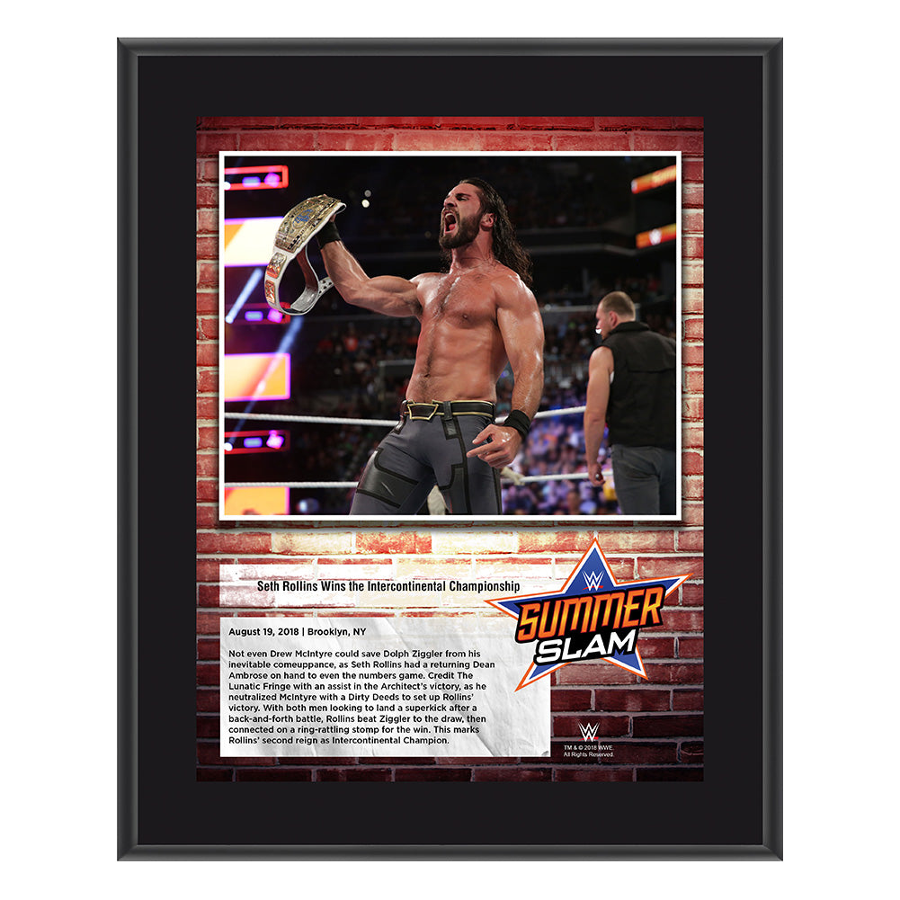 Seth Rollins SummerSlam 2018 10 x 13 Commemorative Plaque Pwcatalog