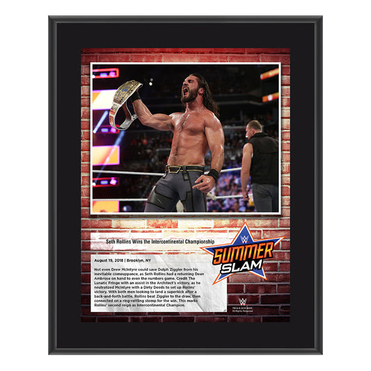 Seth Rollins SummerSlam 2018 10 x 13 Commemorative Plaque