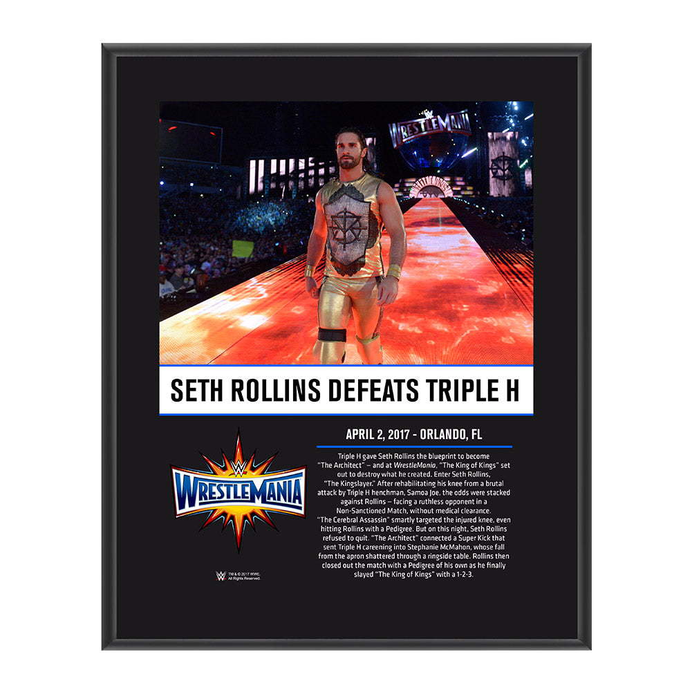 Seth Rollins WrestleMania 33 10 X 13 Commemorative Photo Plaque Pwcatalog