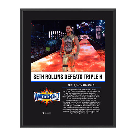Seth Rollins WrestleMania 33 10 X 13 Commemorative Photo Plaque