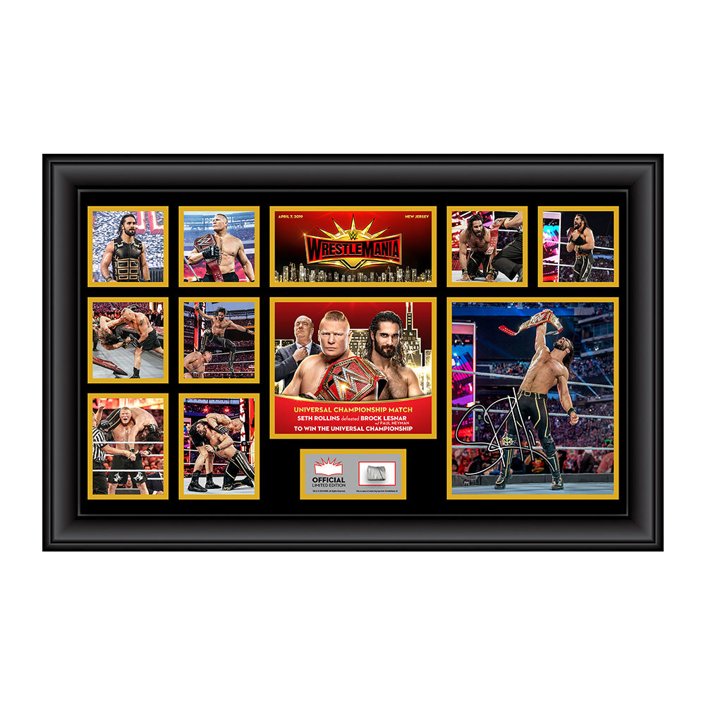 Seth Rollins WrestleMania 35 Signed Commemorative Plaque Pwcatalog