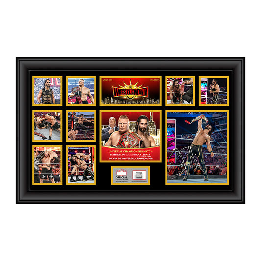 Seth Rollins WrestleMania 35 Signed Commemorative Plaque