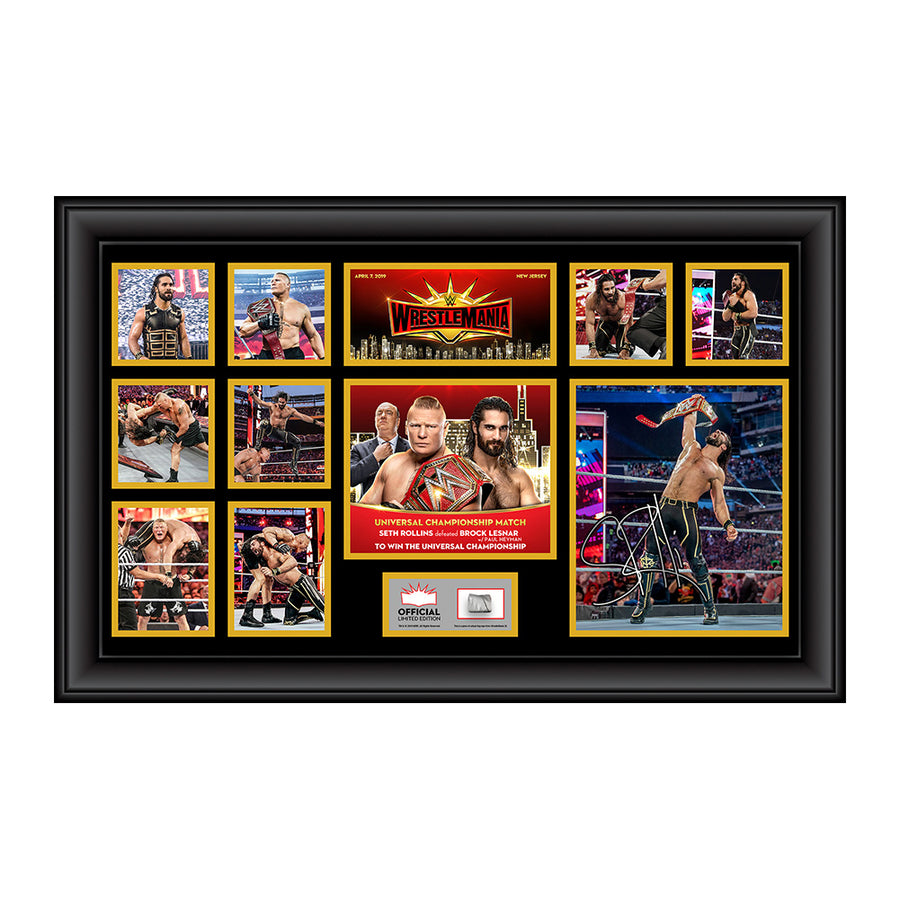 Seth Rollins WrestleMania 35 Signed Commemorative Plaque Pwcatalog