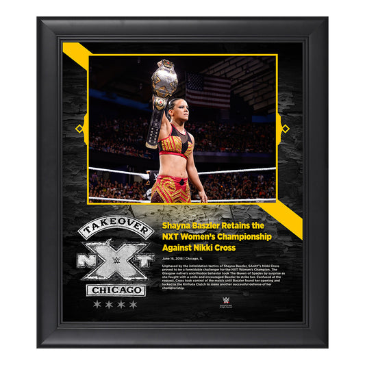 Shayna Baszler NXT TakeOver Chicago 15 x 17 Framed Plaque w Ring Canvas