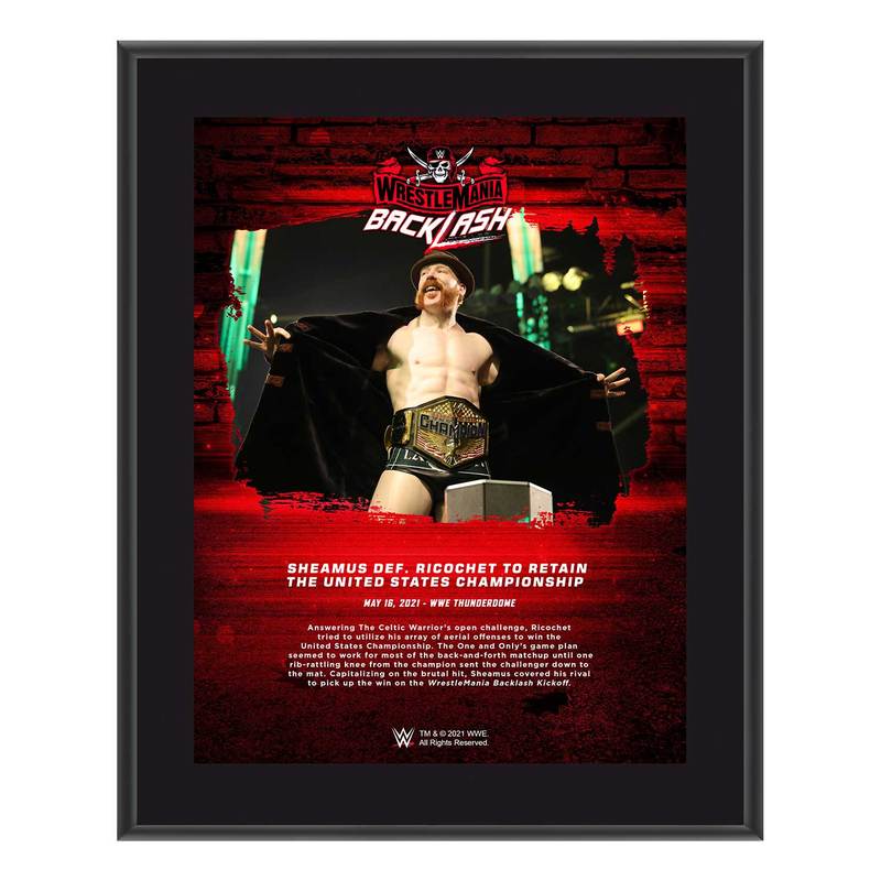 Sheamus WrestleMania Backlash 2021 10x13 Commemorative Plaque