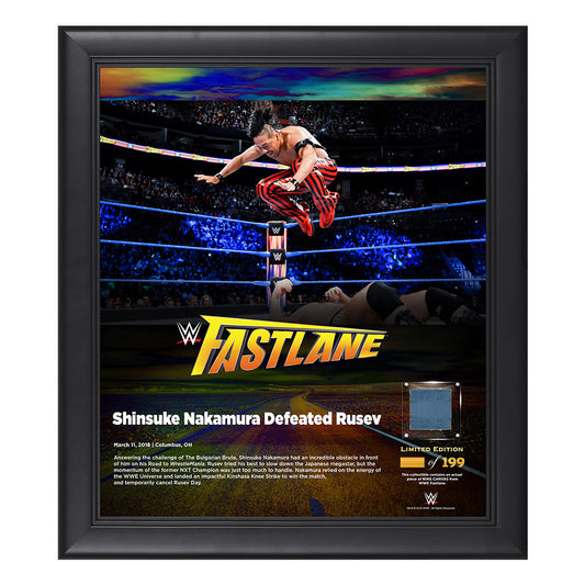 Shinsuke Nakamura FastLane 2018 15 x 17 Framed Plaque w Ring Canvas