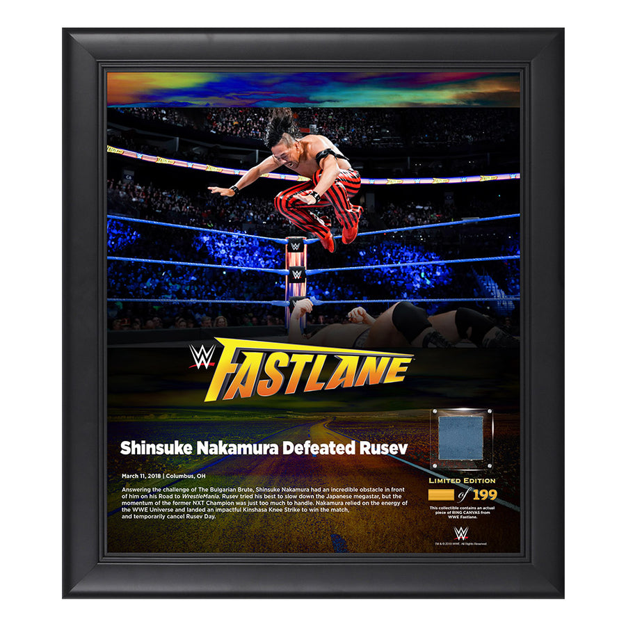 Shinsuke Nakamura FastLane 2018 15 x 17 Framed Plaque w Ring Canvas Pwcatalog