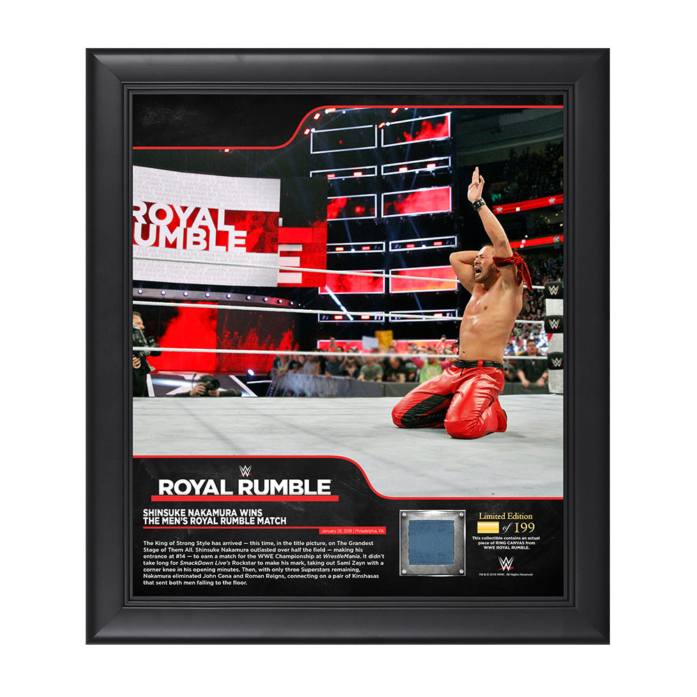 Shinsuke Nakamura Royal Rumble 2018 15 x 17 Framed Plaque w Ring Canvas