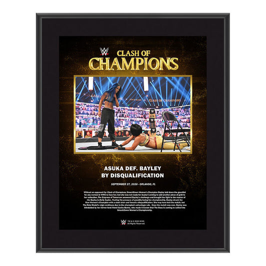 SmackDown Women's Championship Clash of Champions 2020 10 x 13 Commemorative Plaque