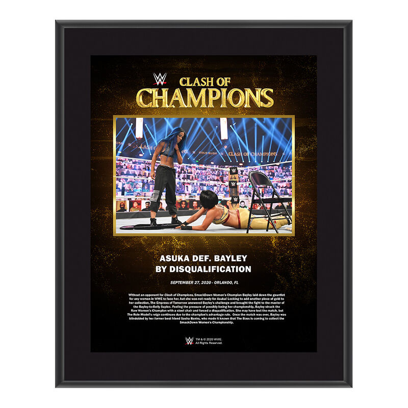 SmackDown Women's Championship Clash of Champions 2020 10 x 13 Commemorative Plaque Pwcatalog