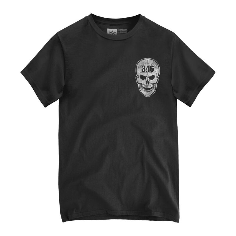 Steve Austin 316 Skull Chest Print T-Shirt Pwcatalog