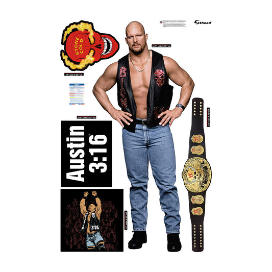 Stone Cold Steve Austin Fathead 5-Piece Wall Decals