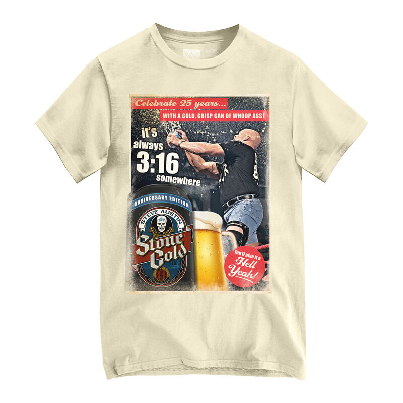 Stone Cold Steve Austin It's Always 316 Somewhere 25th Anniversary T-Shirt