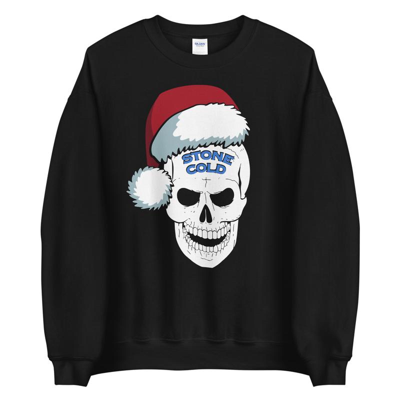 Stone Cold Steve Austin Santa Hat Skull Pullover Crewneck Sweatshirt Pwcatalog