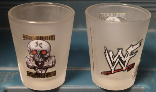 WWF Steve Austin Stone cold saloon shot glass