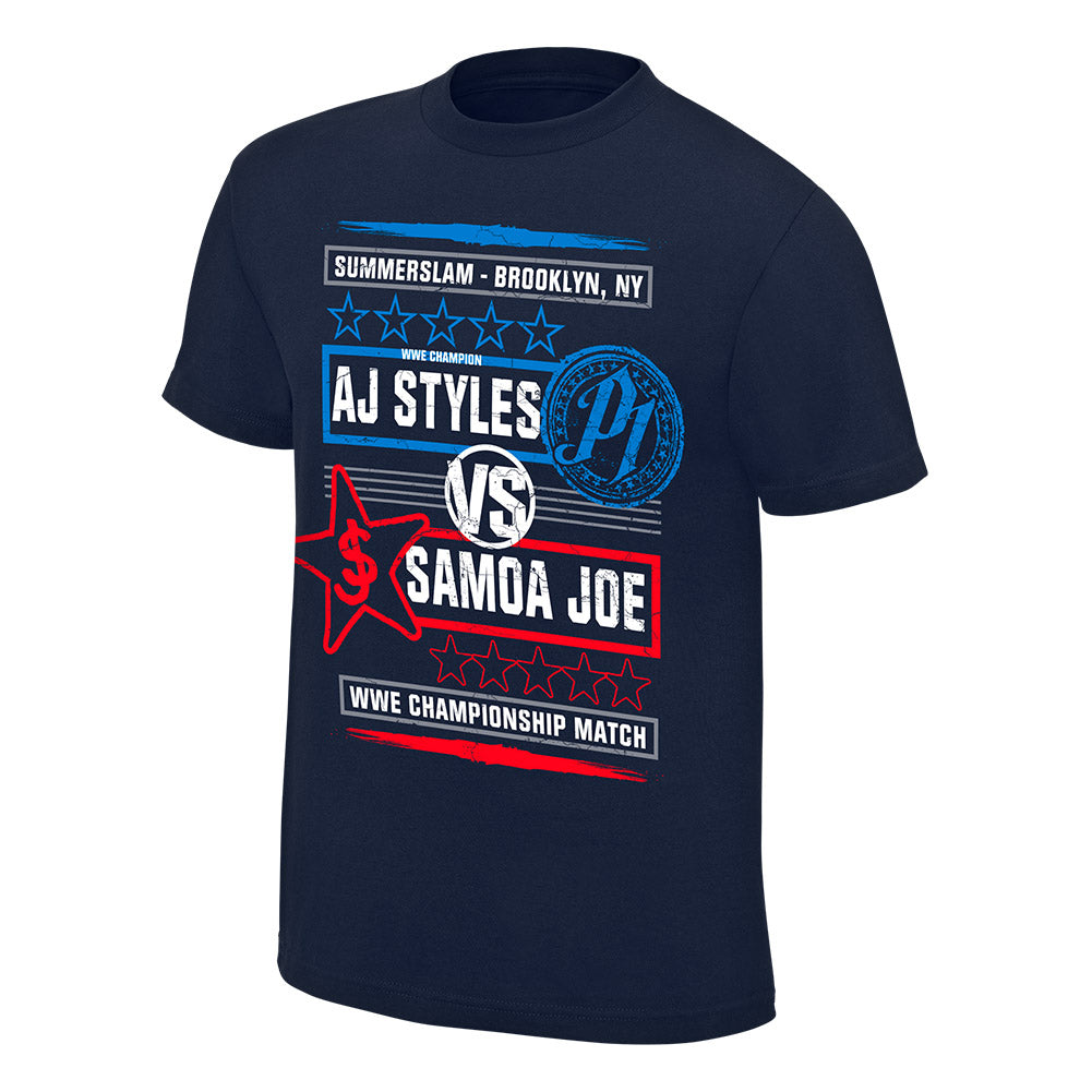 SummerSlam 2018 AJ Styles vs Samoa Joe Match T-Shirt Pwcatalog