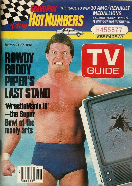 TV GuideMarch 21, 1987 rowdy roddy piper