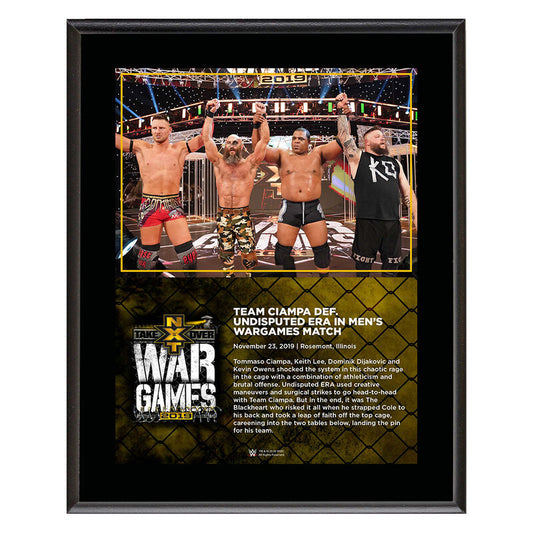Team Ciampa WarGames 2019 10x13 Commemorative Plaque Pwcatalog