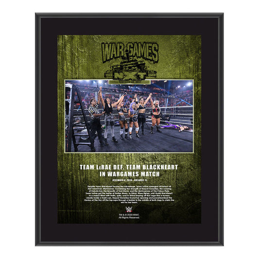 Team LeRae NXT TakeOver WarGames 2020 10x13 Commemorative Plaque