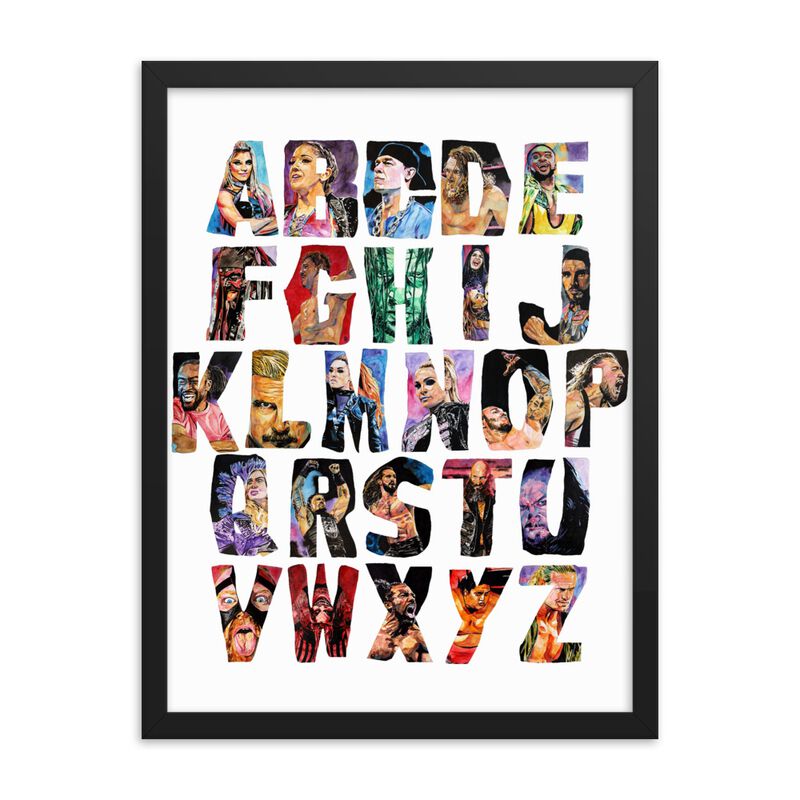 The ABC's of WWE by Rob Schamberger Framed 18x24 Poster Pwcatalog