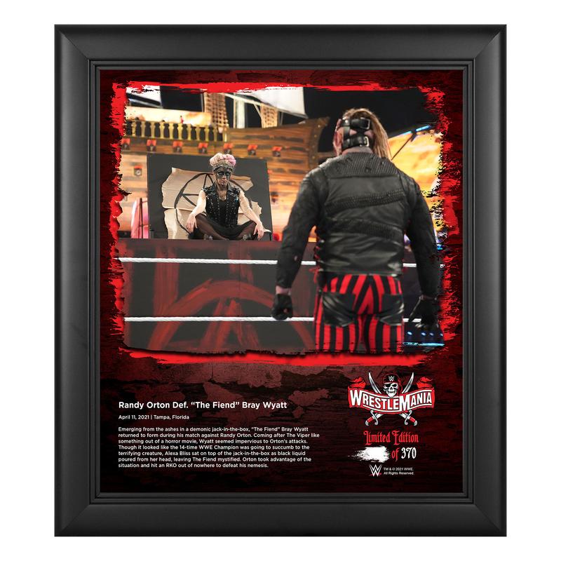 The Fiend & Alexa Bliss WrestleMania 37 15x17 Commemorative Plaque