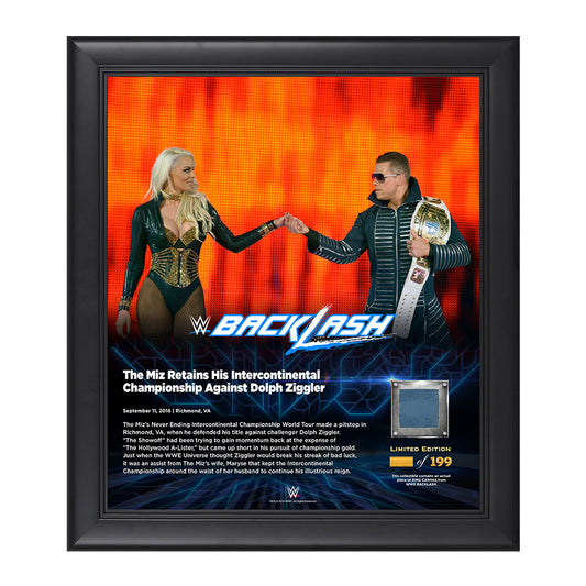 The Miz Backlash 2016 15 x 17 Framed Plaque w Ring Canvas