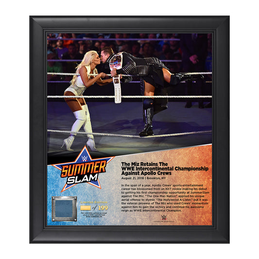 The Miz SummerSlam 2016 15 x 17 Framed Plaque w Ring Canvas